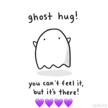 a drawing of a ghost that says ghost hug