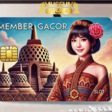 a museum bela member gacor slot card with a woman in front of a temple