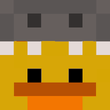 a pixel art drawing of a duck 's face with a helmet on it .