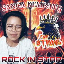 a poster with a woman and an eagle with the words rock in star