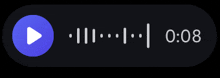 a purple circle with a white arrow and 0:08 on it