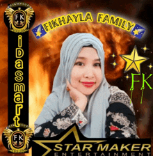 a picture of a woman with the name fikhayla family written on it