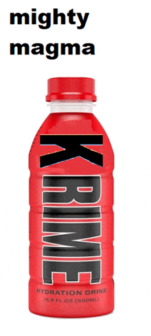 a bottle of krine hydration drink with the words mighty magma above it