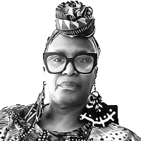 a black and white photo of a woman wearing glasses