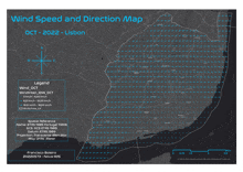 a wind speed and direction map for portugal