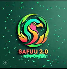 a colorful logo for safuu 2.0 with a bird in a circle