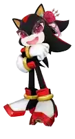 shadow the hedgehog with a rose in her hair and a crown on her head