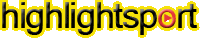 a yellow background with the word highlightsport in red