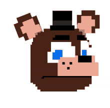 a pixel art of a brown bear with a top hat