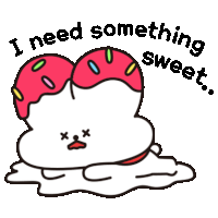 a cartoon drawing of a donut with the words i need something sweet