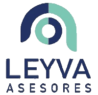 a logo for leyva asesores with a circle in the middle