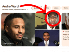 a picture of andre ward with a red circle around his head