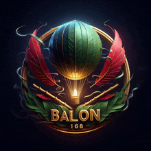 a logo for ballon 168 shows a hot air balloon