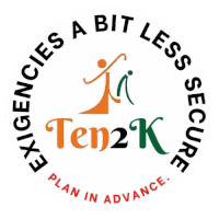 a logo for ten2k that says " exigencies a bit less secure "