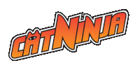 a logo for cat ninja with a black eye