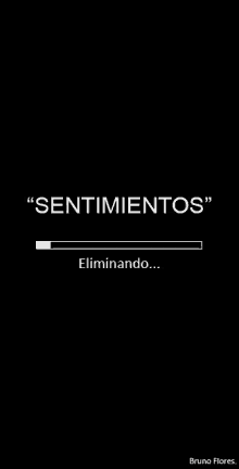 a black background with a white line that says `` sentimientos '' and a loading bar .