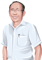 a man wearing glasses and a white shirt smiles for the camera