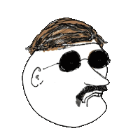 a drawing of a man wearing sunglasses and a beard