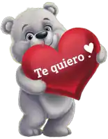 a teddy bear is holding a heart that says te quiero