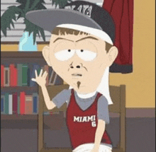 a cartoon character wearing a miami jersey