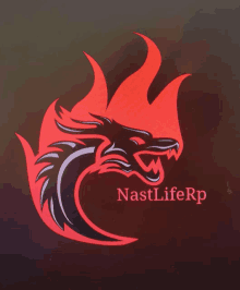 a logo for nastyliferp with a dragon head