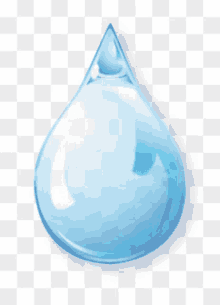 a blue water drop on a transparent background