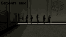 a poster for serpent 's hand shows a line of soldiers