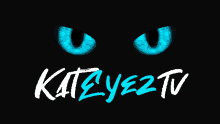 a logo for kateye2tv with blue eyes