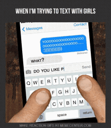 when i 'm trying to text with girls a person is typing a message