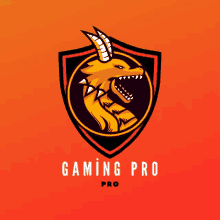 a logo for gaming pro with a dragon in a shield