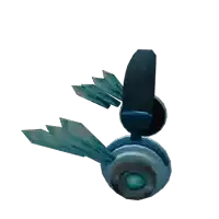 a computer generated image of a pair of headphones with wings on them