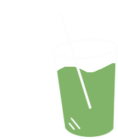 a green icon of a glass with a straw in it