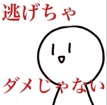 a drawing of a person with a smiley face and chinese writing on it .