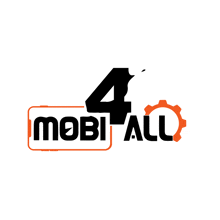 a logo for a company called mobi all with a gear