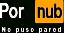 a pornhub logo on a black background with the words por nub no puso pared .