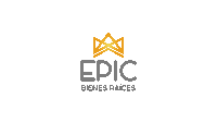 a logo for epic bienes raices with a crown on top