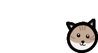 a cartoon drawing of a cat 's head with a black circle around it