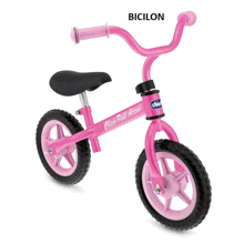 a pink and black bicycle with the word bicilon on the bottom