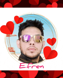 a picture of a man wearing sunglasses with the name efren on the bottom