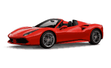 a red sports car with a convertible top is shown on a white background