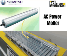 a picture of a conveyor belt with the words ac power moller on it