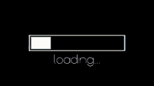 a loading bar on a black background with the word loading below it