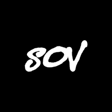 a black background with the word sov in white letters