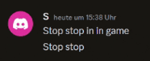 a discord icon that says stop stop in game stop stop