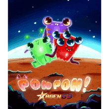 a poster for a game called pon pon