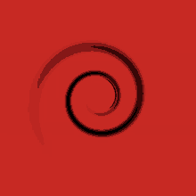 a black swirl on a red background