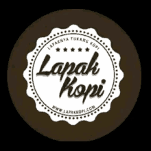 a logo for lapak kopi is shown in black and white