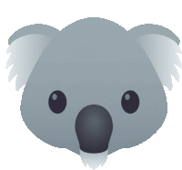 an illustration of a koala bear 's head with a white background