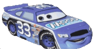 a cartoon car with the number 33 on the side