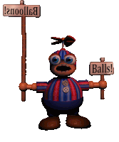 a cartoon character is holding a sign that says " balls "